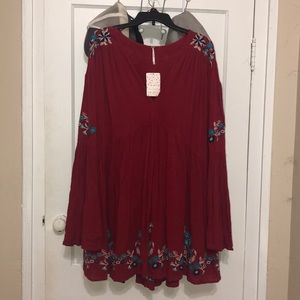 Free people red floral dress